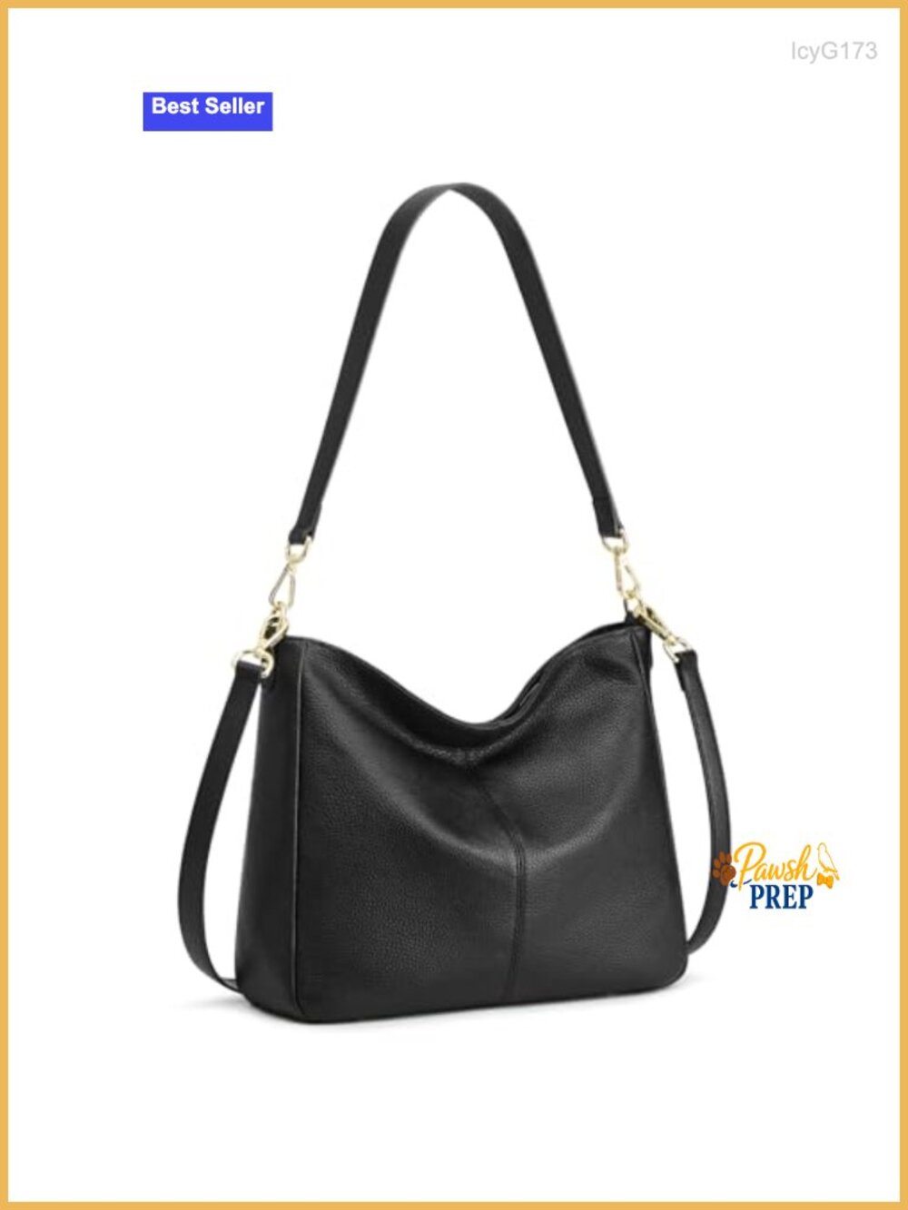 Genuine Leather Hobo Crossbody Bag with 2 Straps, Large Capacity